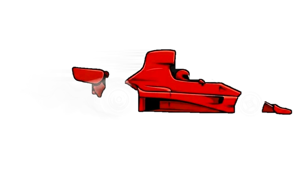 Carro de Fórmula 1 vermelho em alta velocidade